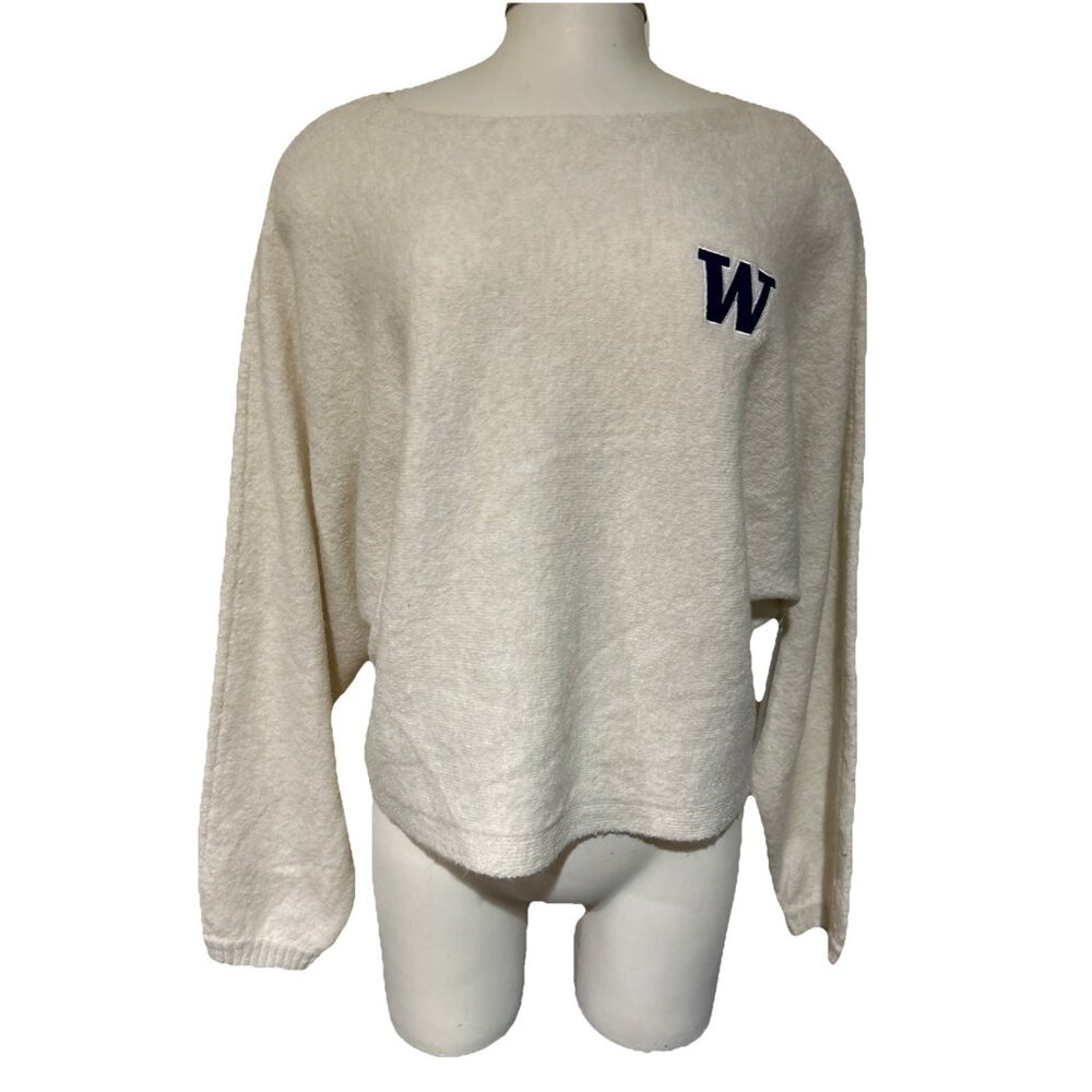 NEW Washington Huskies Colosseum Off White Soft Sweater Women's M